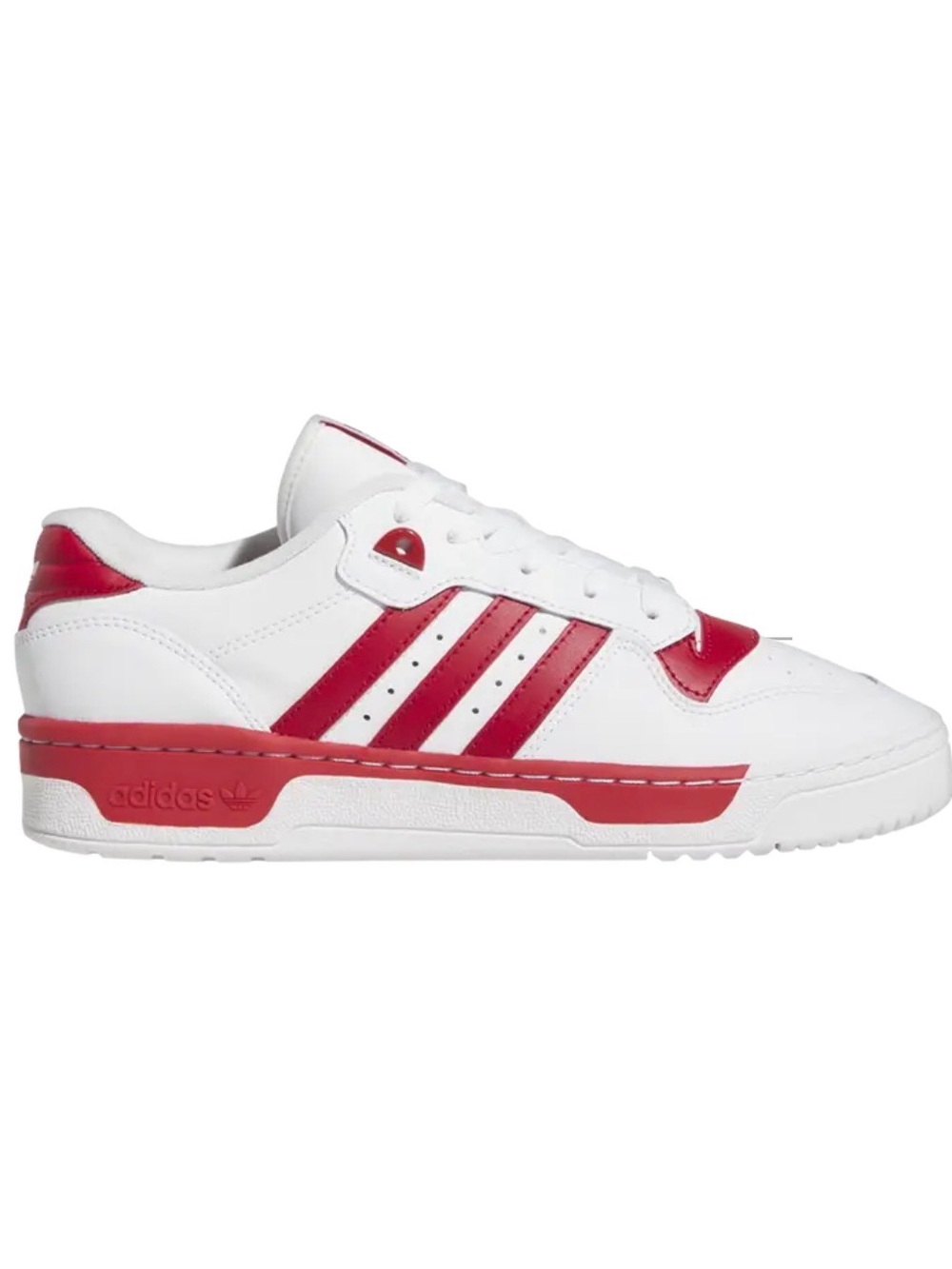adidas White and Red Court-Inspired Low-Top Sneakers